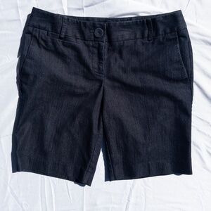 dark wash bermuda shorts low rise loft size 4 cotton 32" waist